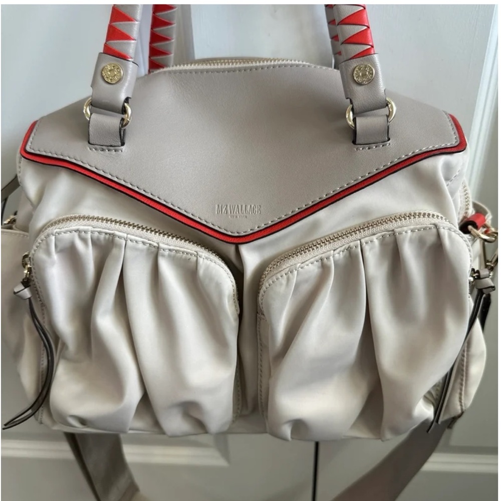 EUC MZ WALLACE Thompson Large Satchel Chalk $385 - Picture 3 of 7